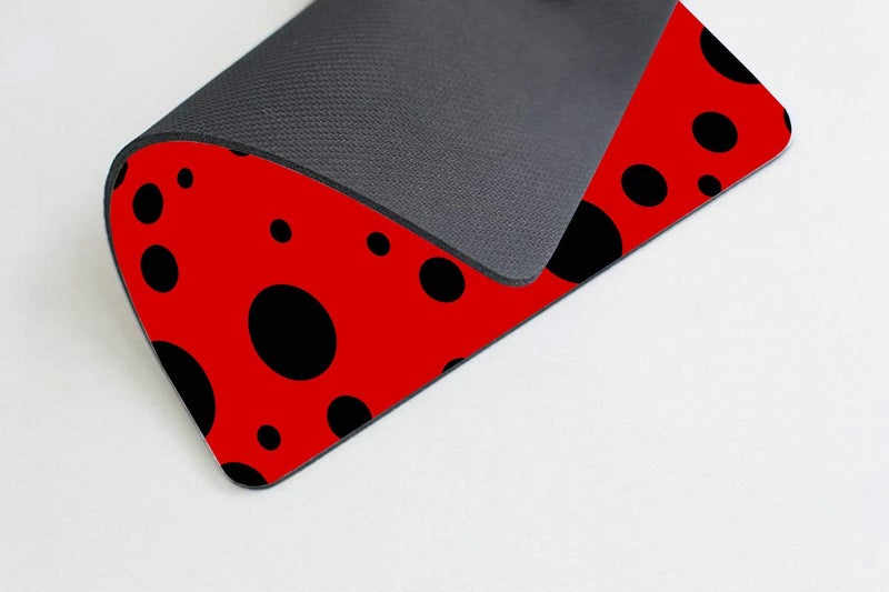 Smooffly Ladybug Mouse pad Cuscom, Red Black Dot Pattern Background Personality Desings Gaming Mousepad 9.5 X 7.9 Inch (240mmX200mmX3mm) - Image 5